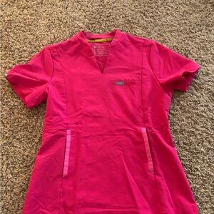 Figs Hot Pink Scrub Top